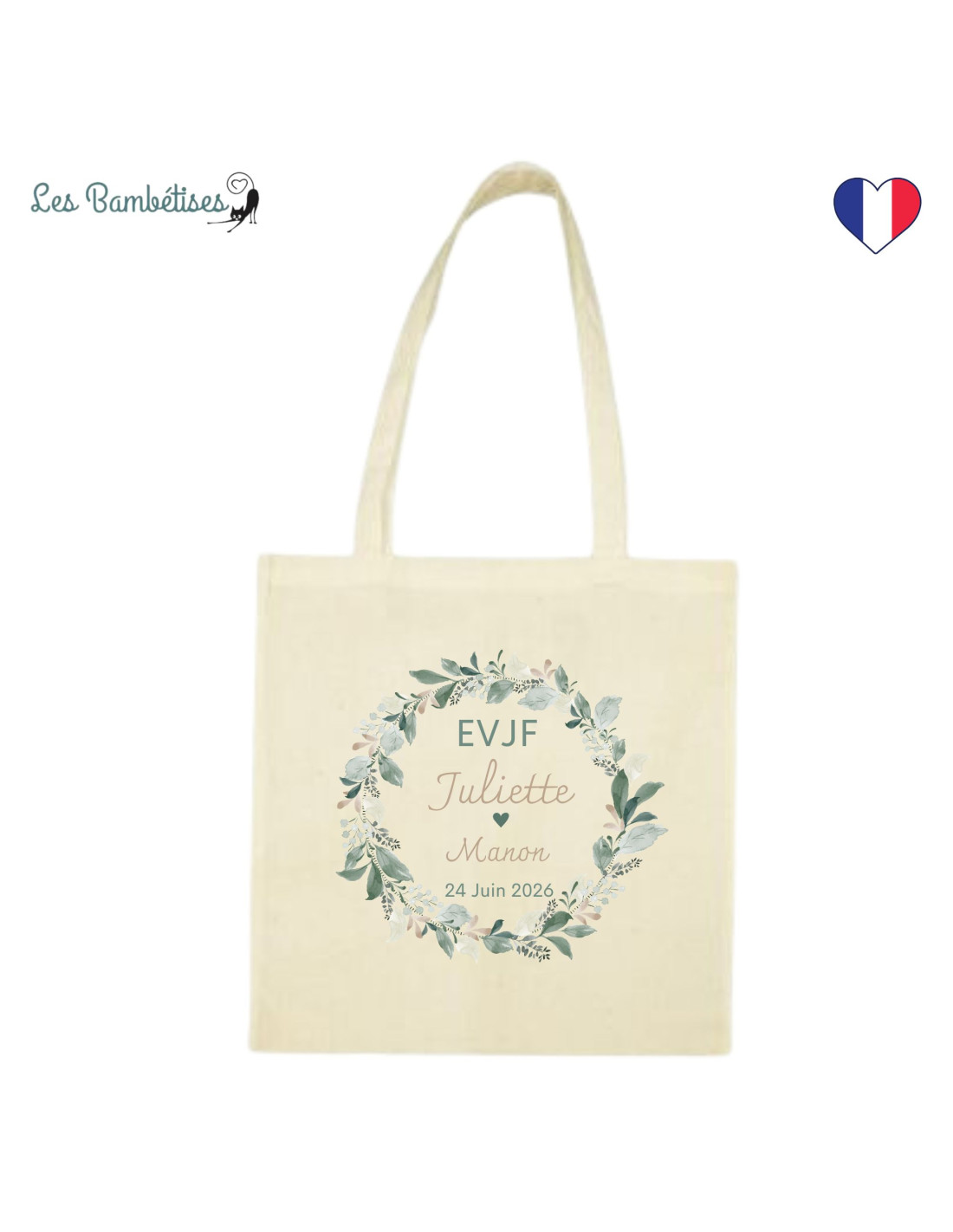 Tote Bag Personnalisé EVJF Botanique Les Bambetises