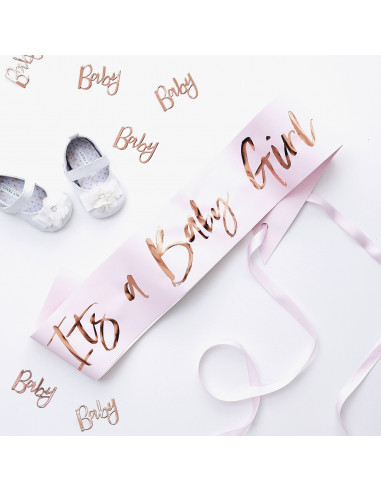 echarpe-baby-shower-fille-it-s-a-girl-rose-gold-accessoire-baby-shower