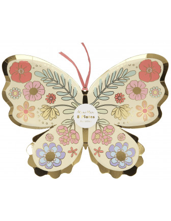 16 Serviettes Papillons avec Fleurs Meri Meri - Les Bambetises