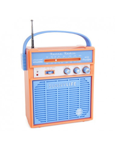 Radio Rétro Bleue et Orange Sunnylife
