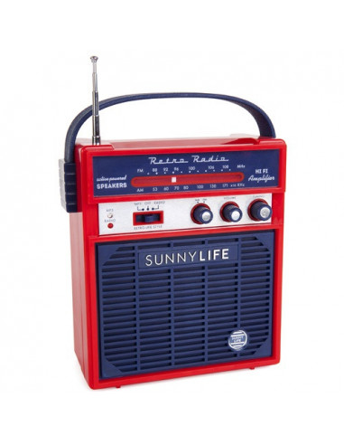 Radio Rétro Marine et Rouge Sunnylife