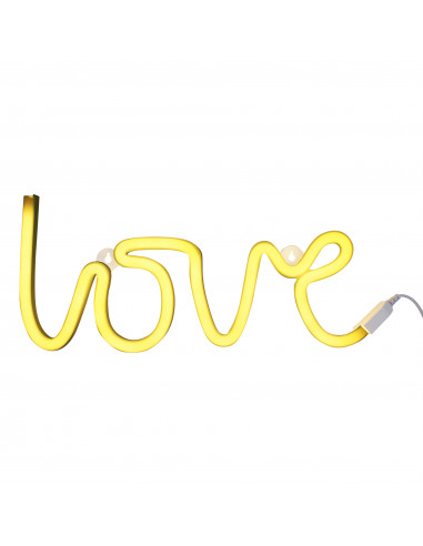 Lampe Neon LOVE Jaune A Little Lovely Company