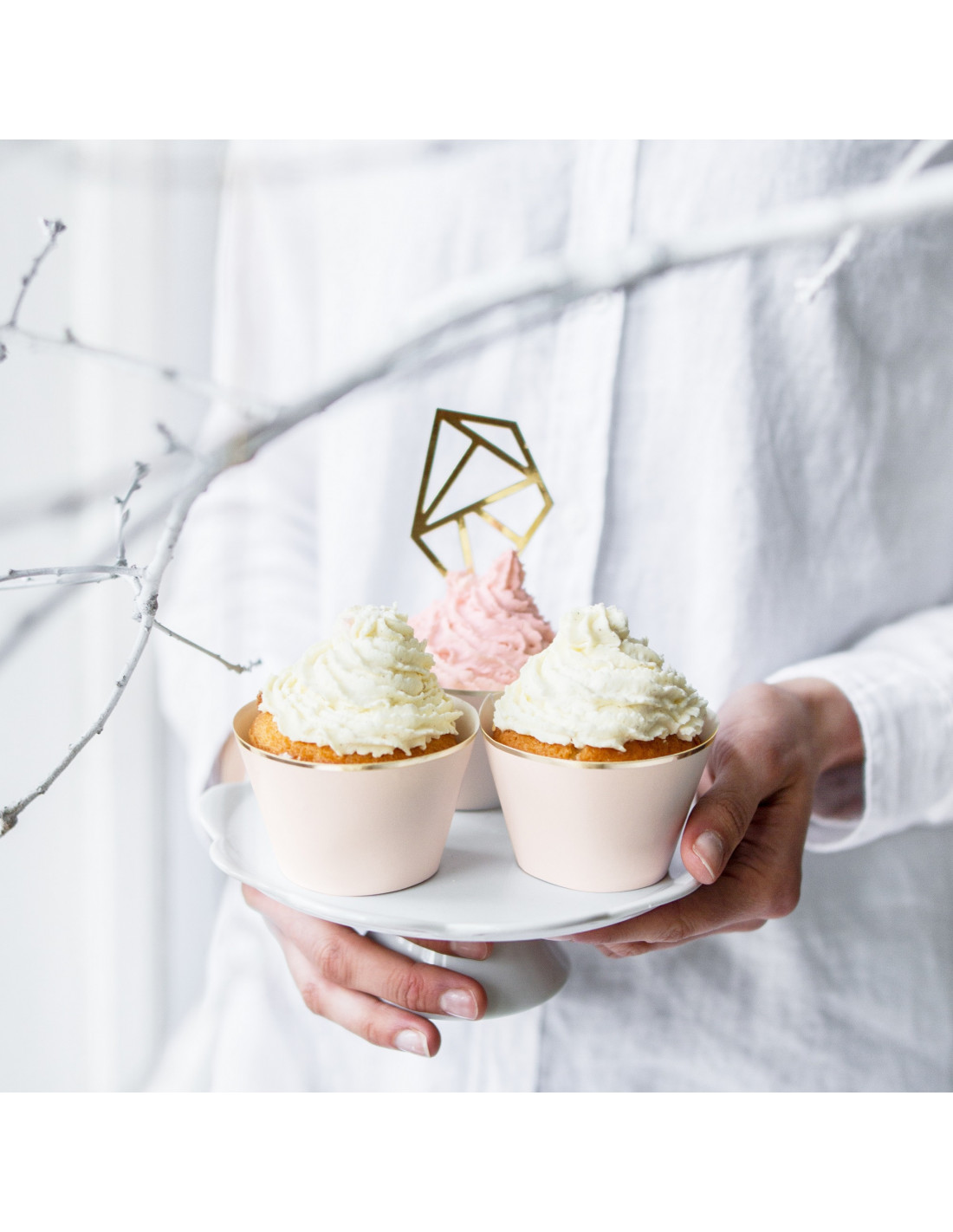 100 Caissettes Cupcakes Etoiles Chevrons - Les Bambetises