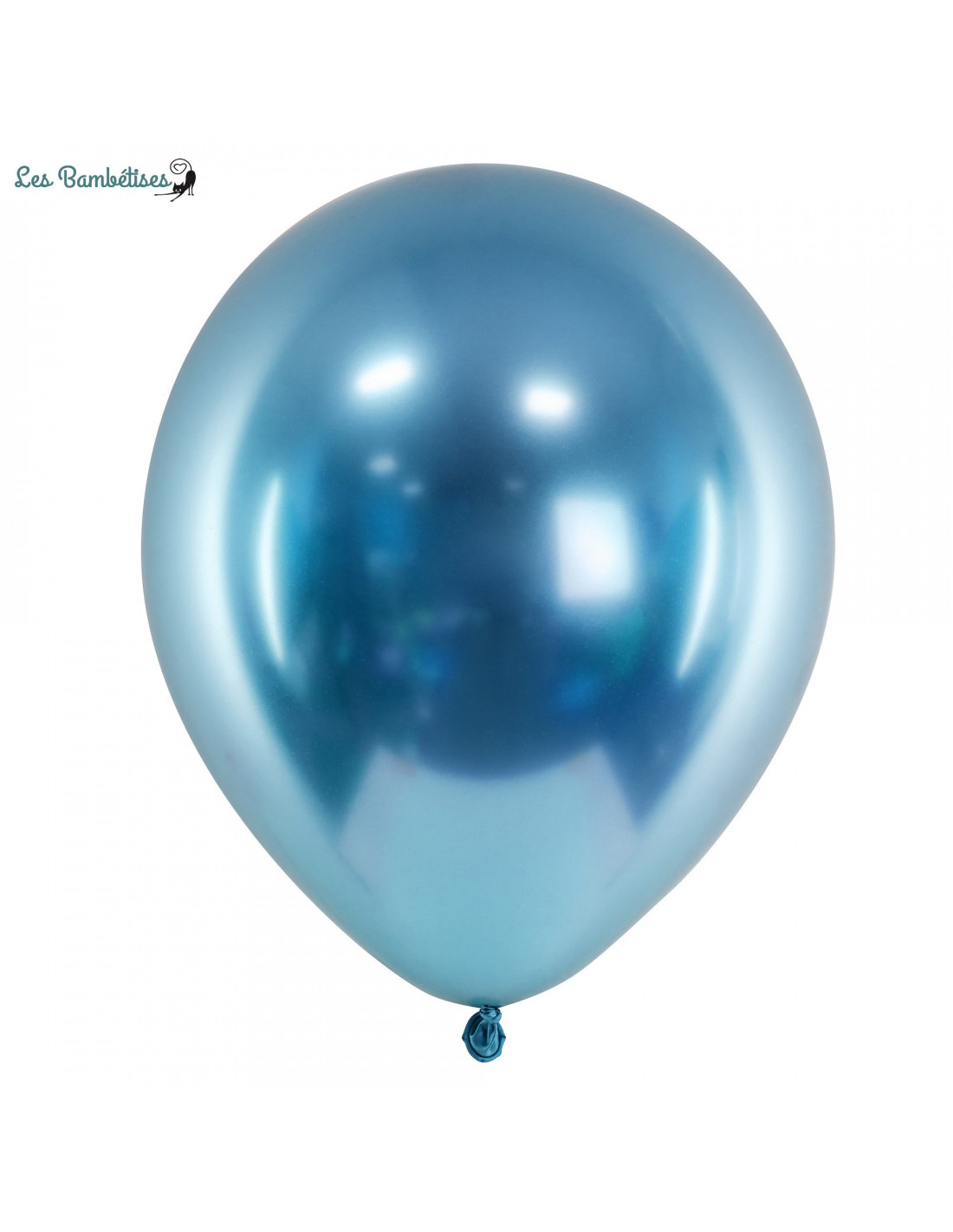 10 Ballons de Baudruche Chrome Bleu - Les Bambetises