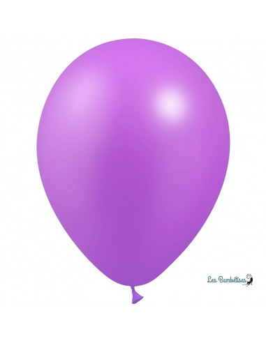 10 Ballons Lilas Métallisés en Latex