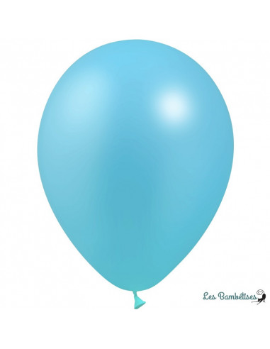 10 Ballons Bleu Ciel Métallisés en Latex