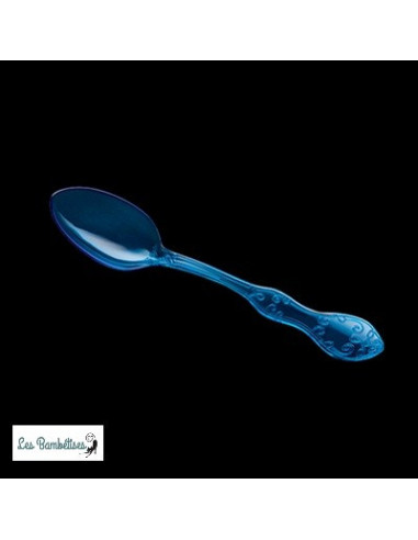 10 Petites Cuillères en Plastique Bleu - Les Bambetises