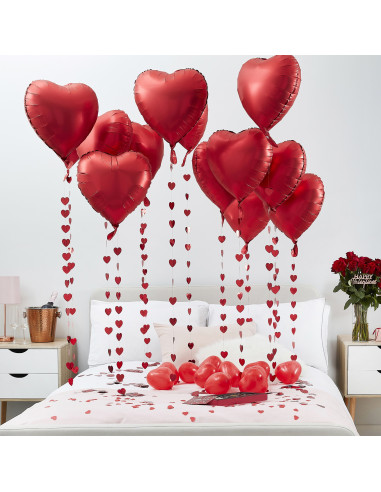 Ballon Coeur Rouge et Rose I Love You (52x46 cm) chez DeguizFetes.