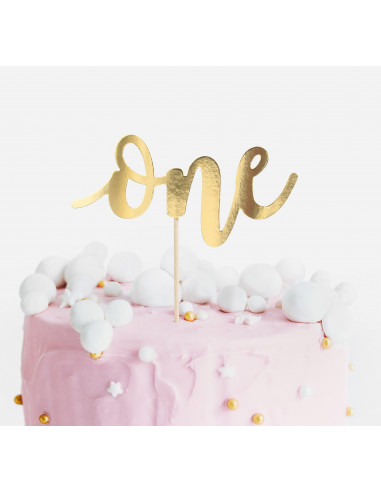 Cake Topper One Dore Anniversaire 1 An Les Bambetises