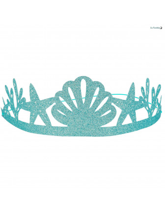 8 Couronnes en carton de Princesse Sirène iridescente : Deguise