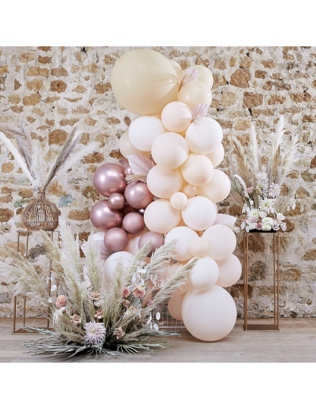 8 Ballons Anniversaire 1 An Roses et Blancs - Les Bambetises