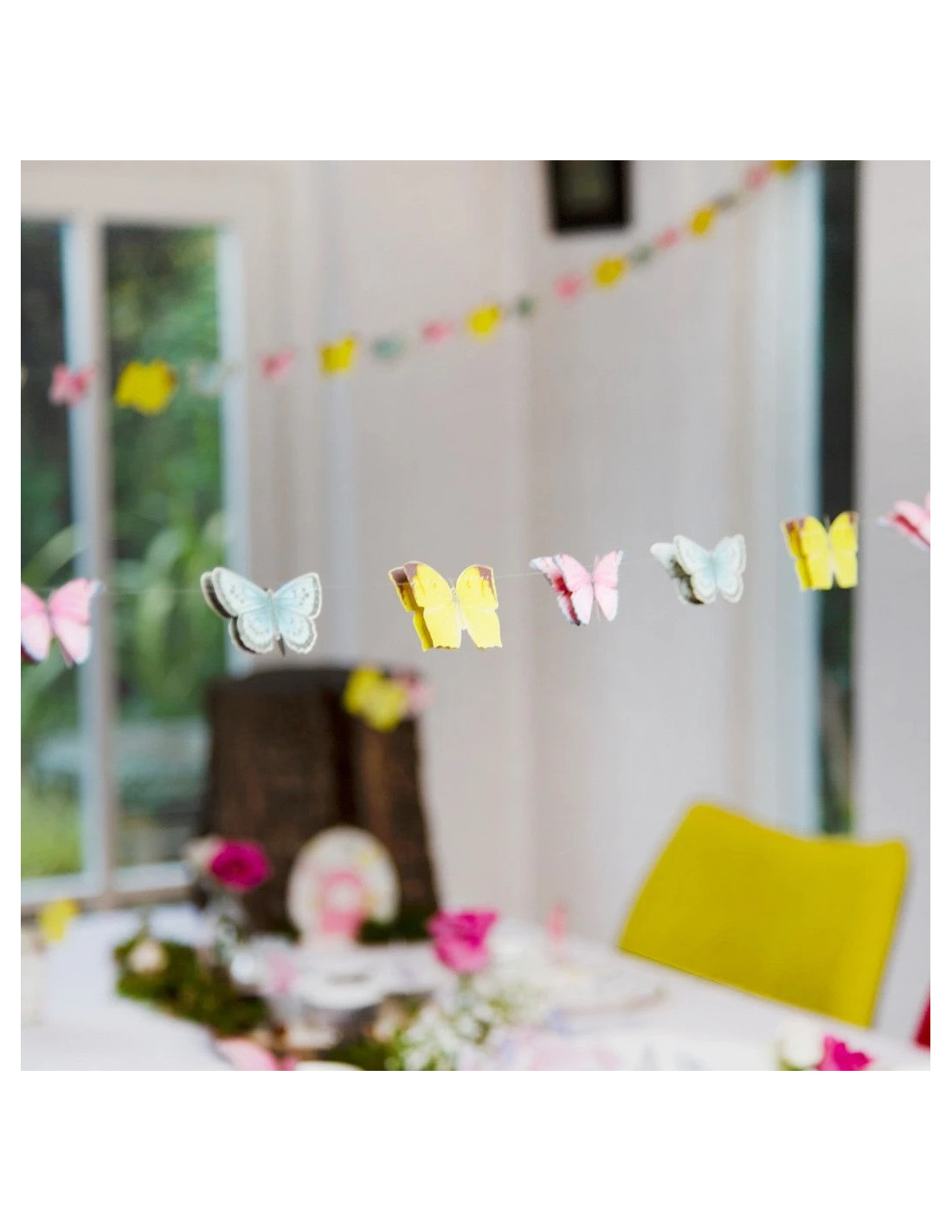Fleurs Décoration de fête d'anniversaire Pour l'été et le printemps Lifreer Nappe en forme de papillon pour fille Accessoire de fête Pour fête d'anniversaire d'enfant 