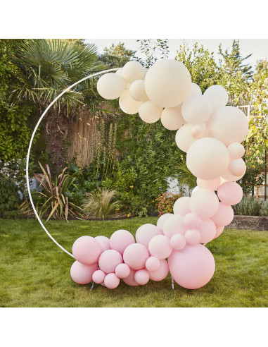 Kit Arche Ballon Rose Poudré, Blanc et Or – La Boite à Dragées