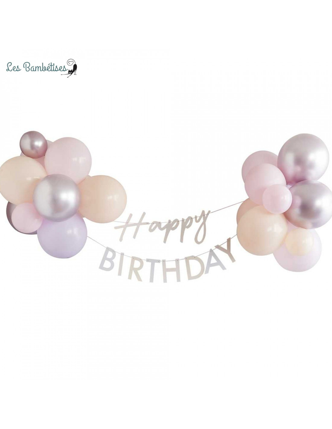 Guirlande Happy Birthday & Ballons Pastels - Les Bambetises