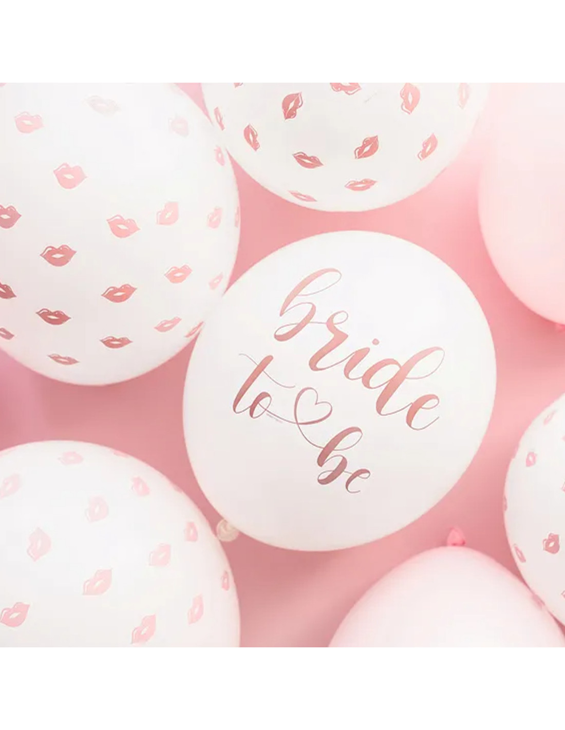 5 Ballons Confettis rose et doré EVJF Team Bride