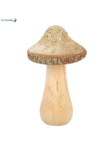 champignon-en-bois-avec-paillettes-or-9x13cms-decoration-table-anniversaire-fille-theme-fee