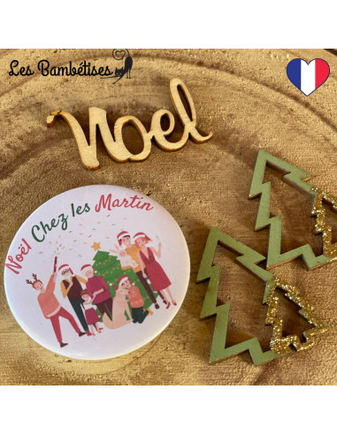 Badge Personnalisé Papa Cadeau Invité Noël - Les Bambetises