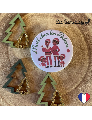 Badge Personnalisé Famille Cadeau Invité Noël - Les Bambetises