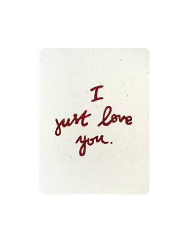 carte-i-just-love-you-ecriture-pailletee-rouge