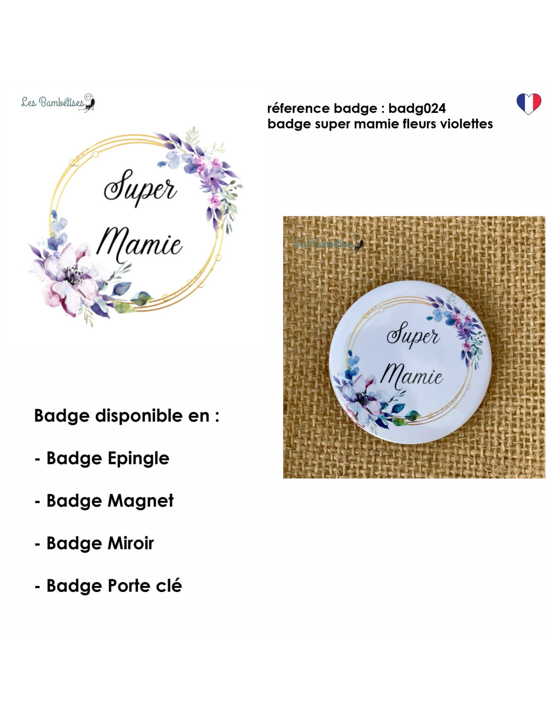 Badge cadeau Super mamie – FPM magnet