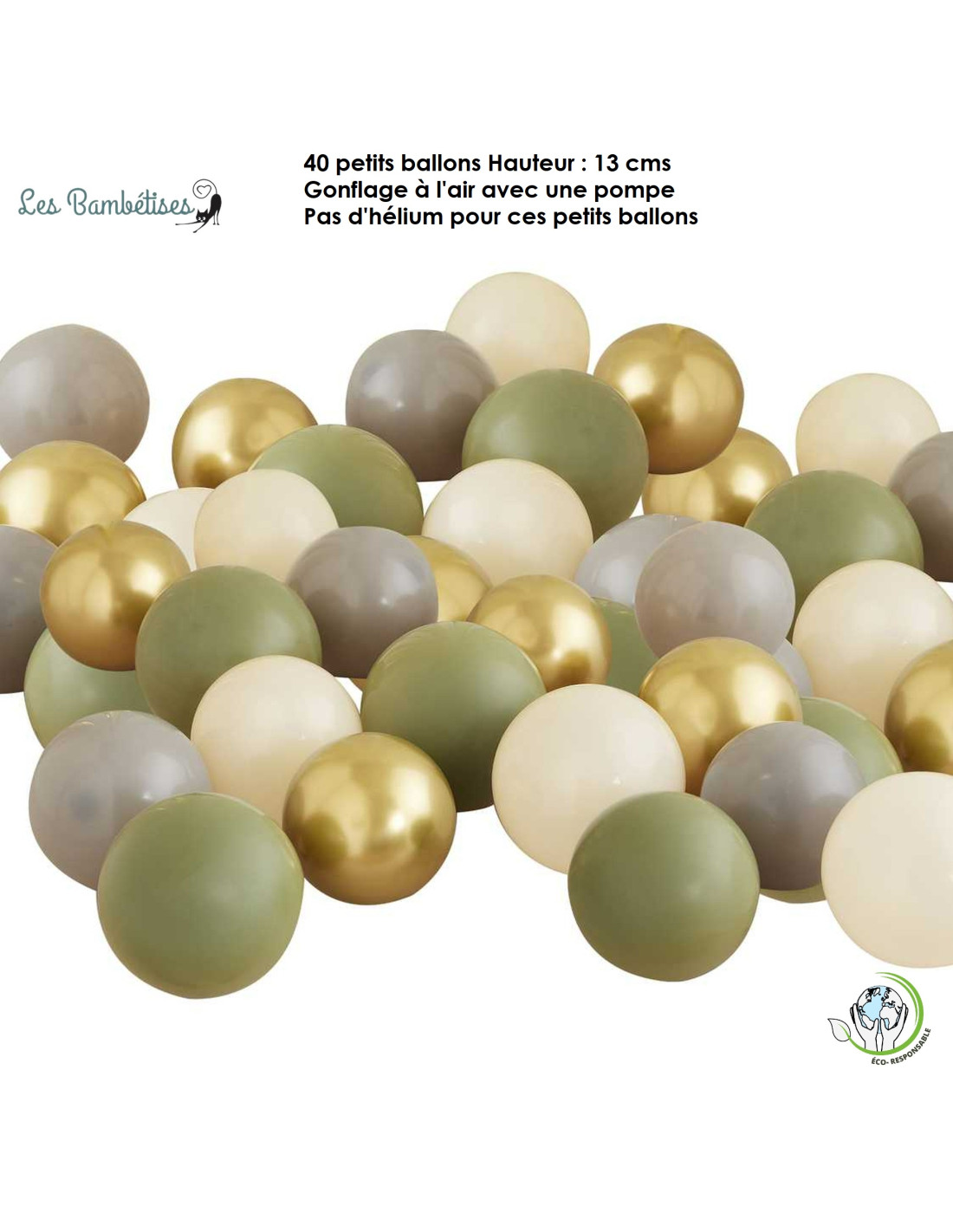 Kit Arche Ballons Vert Eucalyptus & Nude - Les Bambetises