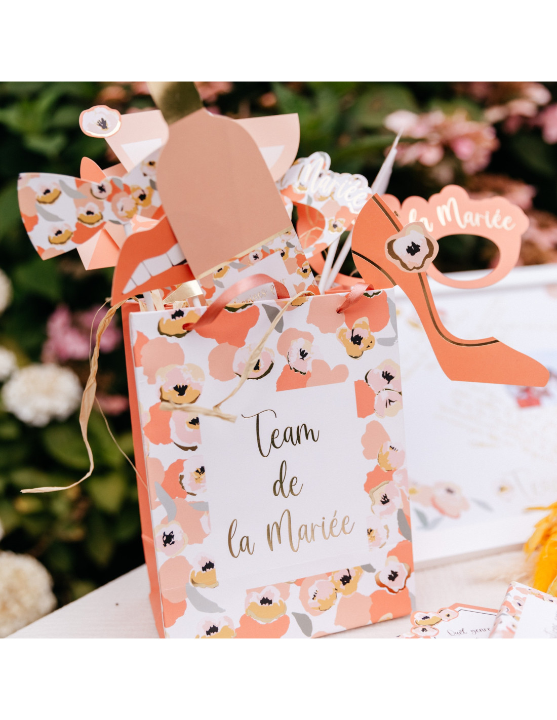 10 Accessoires Photobooth Baby Shower Rose Gold - Les Bambetises