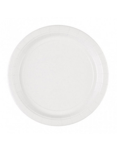 8 assiettes en carton coloris blanc