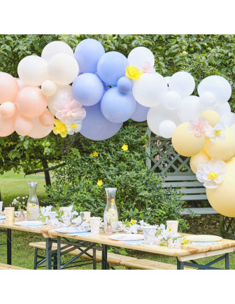 Kit arche de 60 ballons en latex pastel et confettis - Vegaooparty