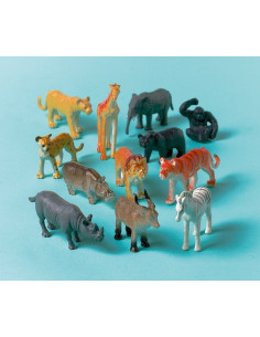 12 figurines petits animaux de la jungle