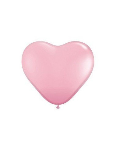 10 ballons coeurs roses clairs en latex