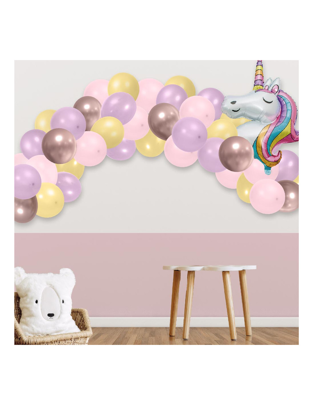 Ballon Licorne Pastel Glitter Holographique 122cm - Grabo - Crealoca