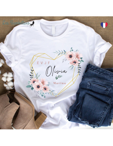 t-shirt-evjf-personnalise-coeur-fleurs-boho-accessoire-evjf-chic