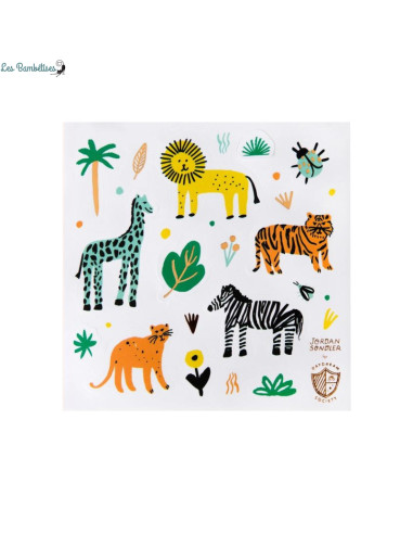 4-planches-mini-stickers-jungle-10x10-cm