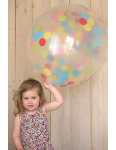 Ballon géant 90 cms avec confettis multicolores A little Lovely Company