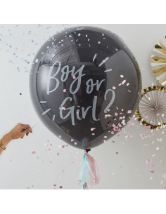 Kit Ballon annonce surprise fille ou garçon avec confettis