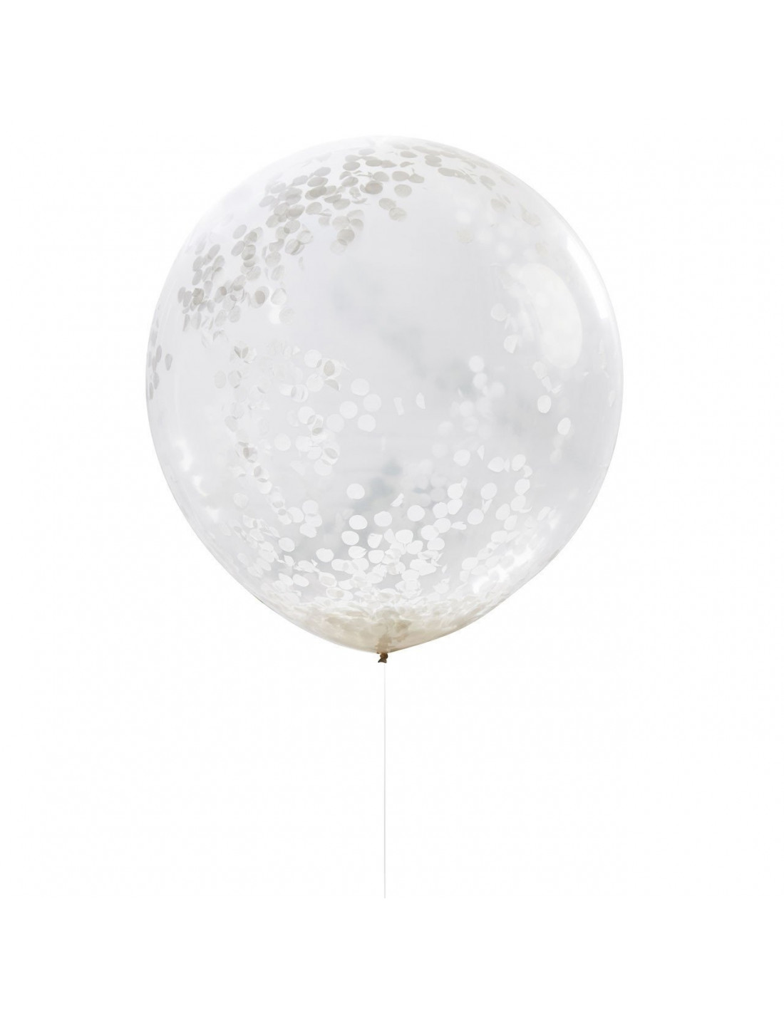 3 Ballons Géants Transparents avec Confettis Blancs à l'Intérieur - Les  Bambetises