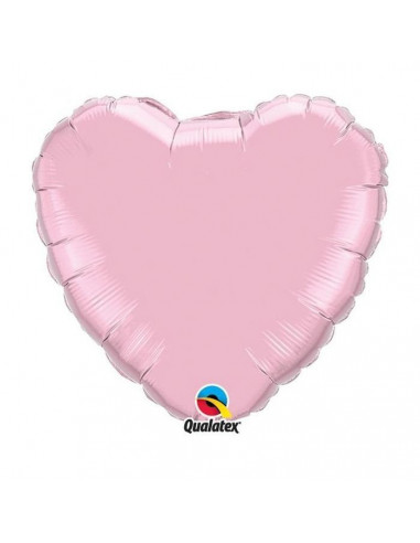 Ballon métallique coeur rose pastel