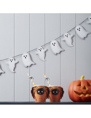 Guirlande avec fantômes pour décoration fête Halloween