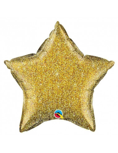 Ballon holographique étoile dorée  50cms