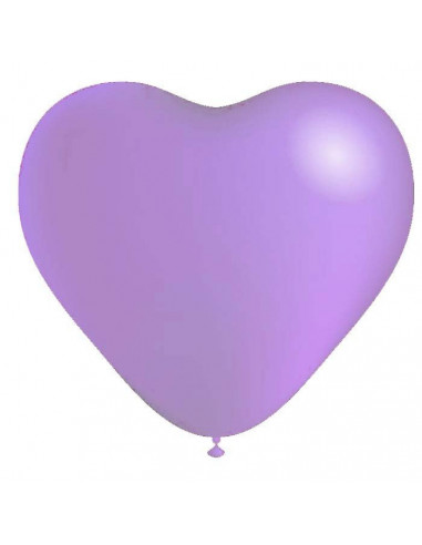10 ballons coeurs lilas en latex