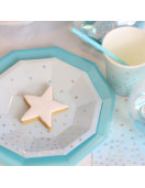 decoration-table-bleue-vaisselle-jetable-assiettes-gobelets-bleu-irise