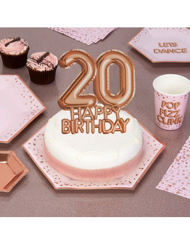 Décoration gateau "Happy birthday 20 " imprimé