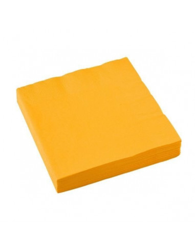 20 serviettes en papier coloris jaune