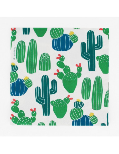 20 grandes serviettes cactus my little day