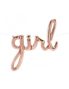 Ballon métallique rose gold écriture "Girl"