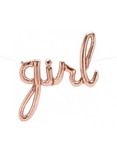 Ballon métallique rose gold écriture "Girl"