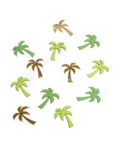 12 palmiers en bois verts et dorés